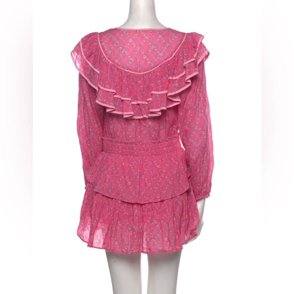 LoveShackFancy Pink Ruffle Mini Dress - Picture 2 of 2